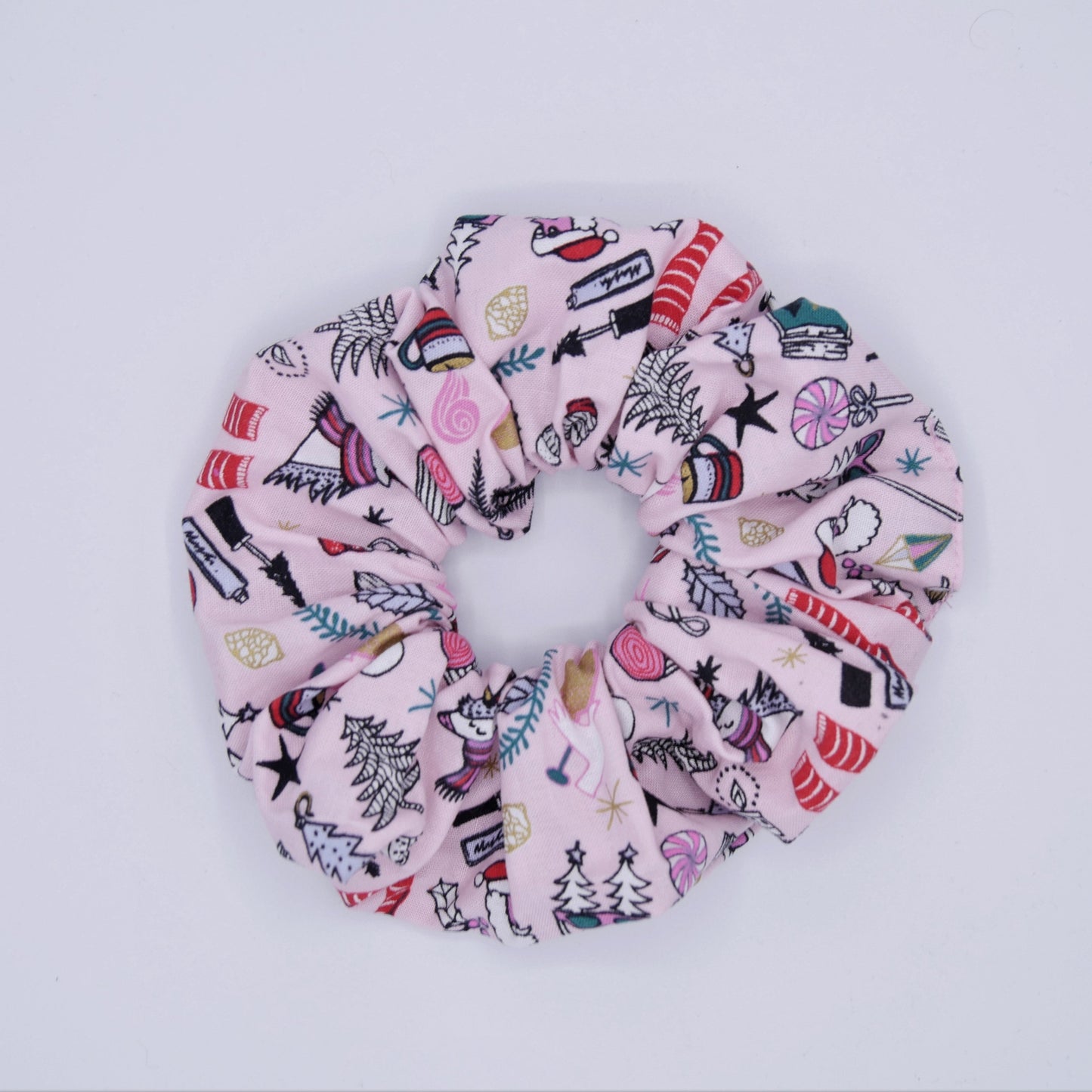 XL Scrunchie mit Pinken Weihnachtsmuster