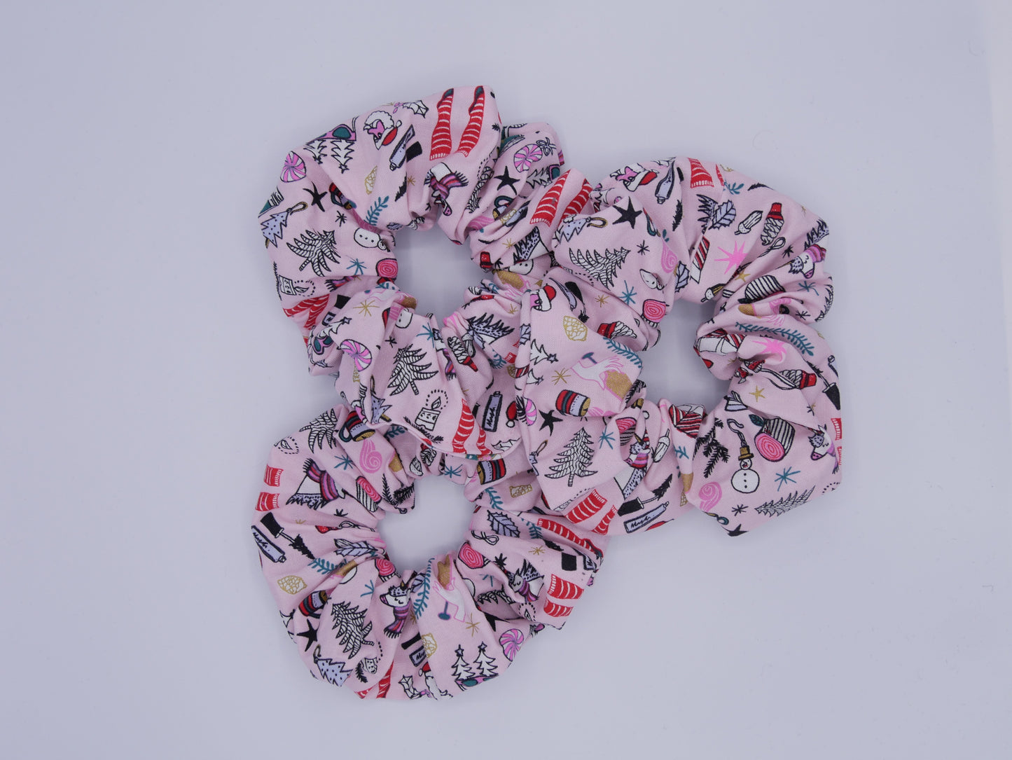 XL Scrunchie mit Pinken Weihnachtsmuster