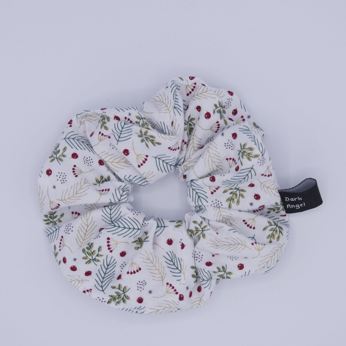 Mini Scrunchie in Weiß mit Weihnachtsmuster